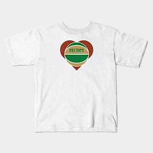 Heart Shaped Boston Celtics Basketball Kids T-Shirt